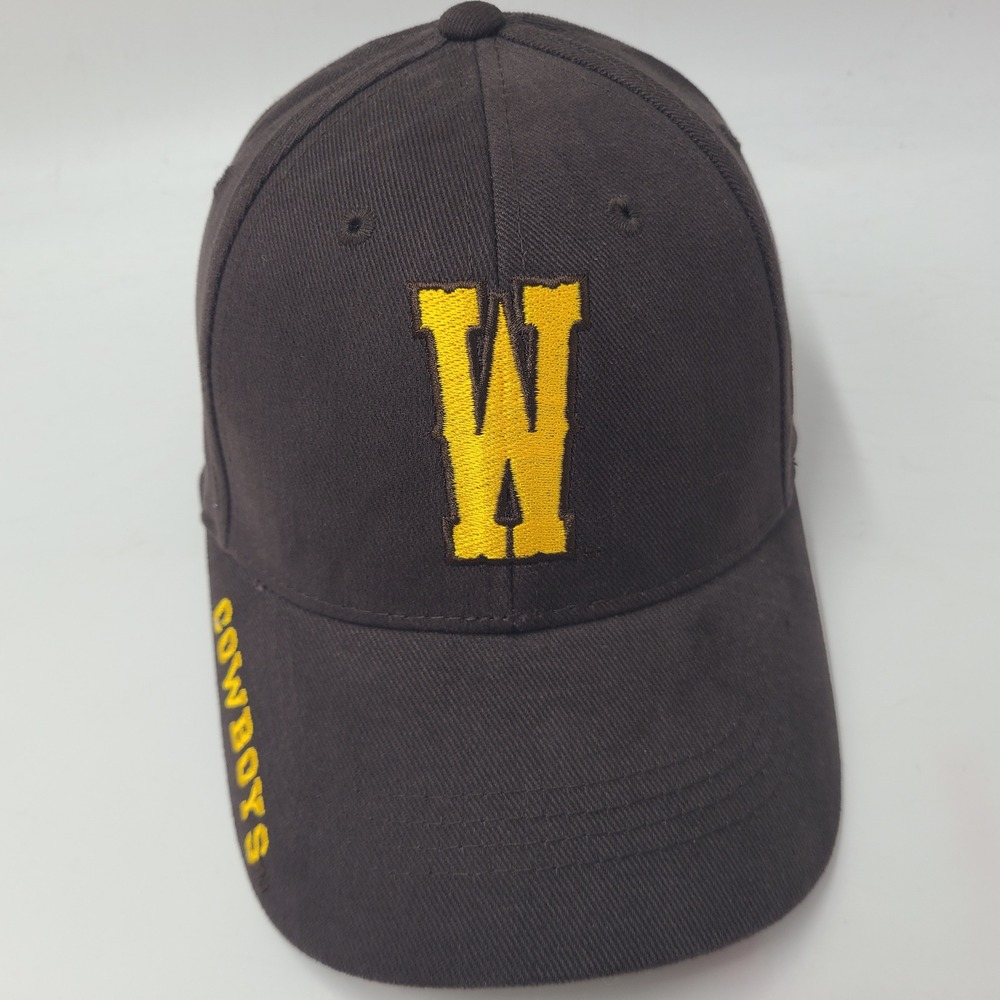 Wyoming Cowboys Hat Adjustable Russell Brown Gold NCAA University Logo Men
